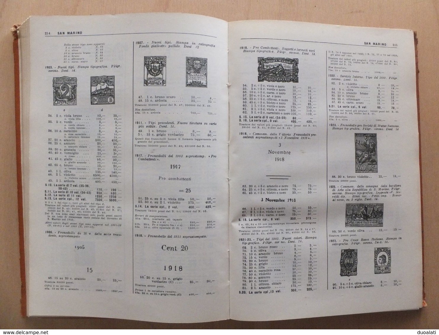 Italy Italia 1949 Catalogo Sassone dei Francobolli d'Italia e delle Serie d'Europa Luigi Sassone