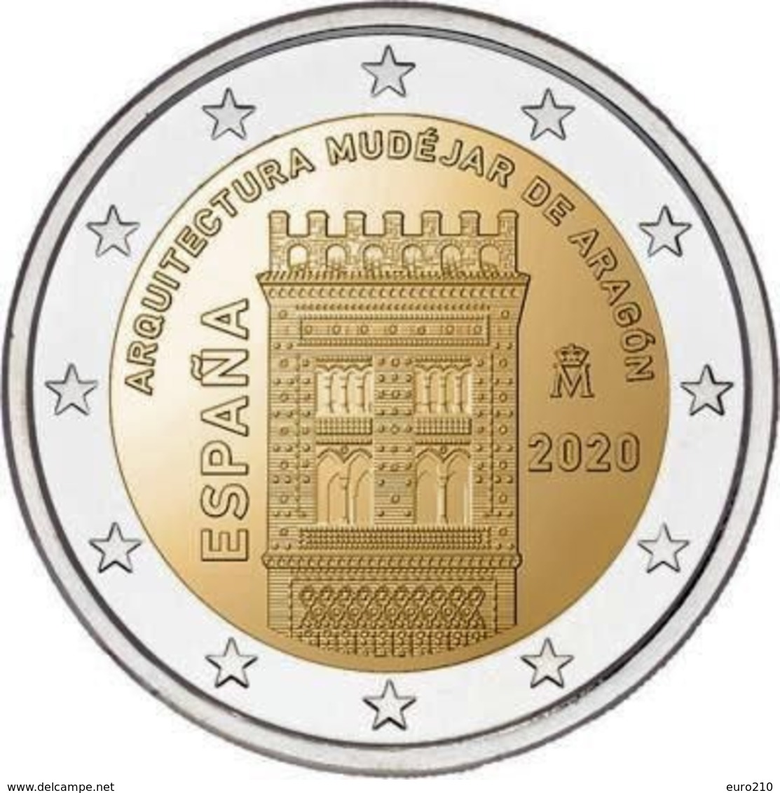 SPANIEN 2 Euro 2020 Aragón - UNC Aus Rolle - España