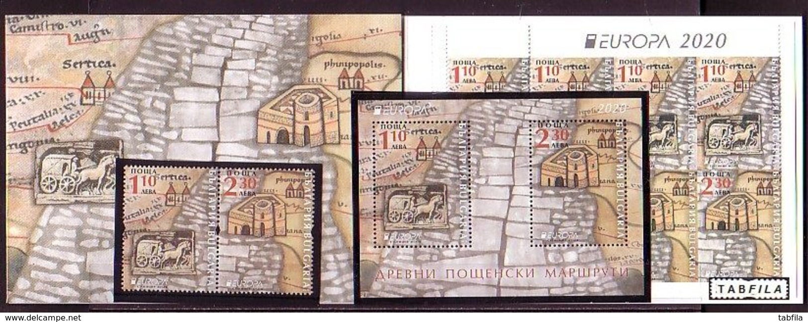BULGARIA - 2020 - Europa CEPT - Ancient Postal Routes  - Complect - Ser + S/S  + Book**  MNH - Nuovi