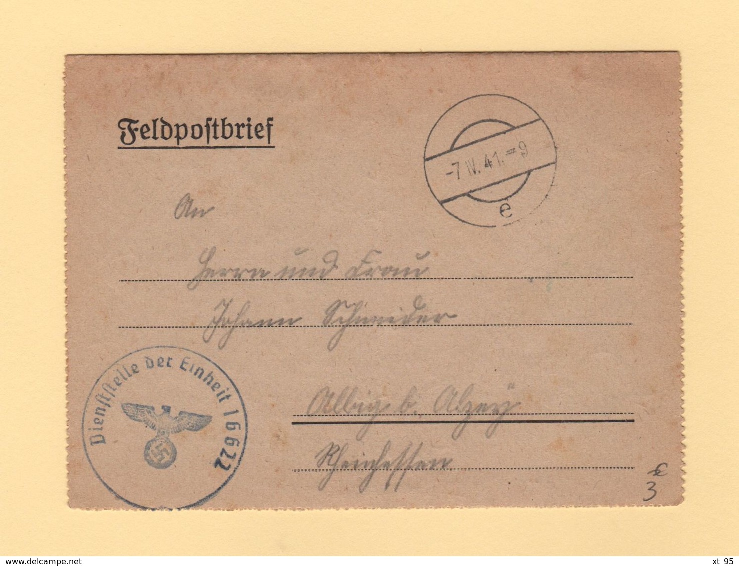 WWII - Feldpost 16622- 1941 - WW II