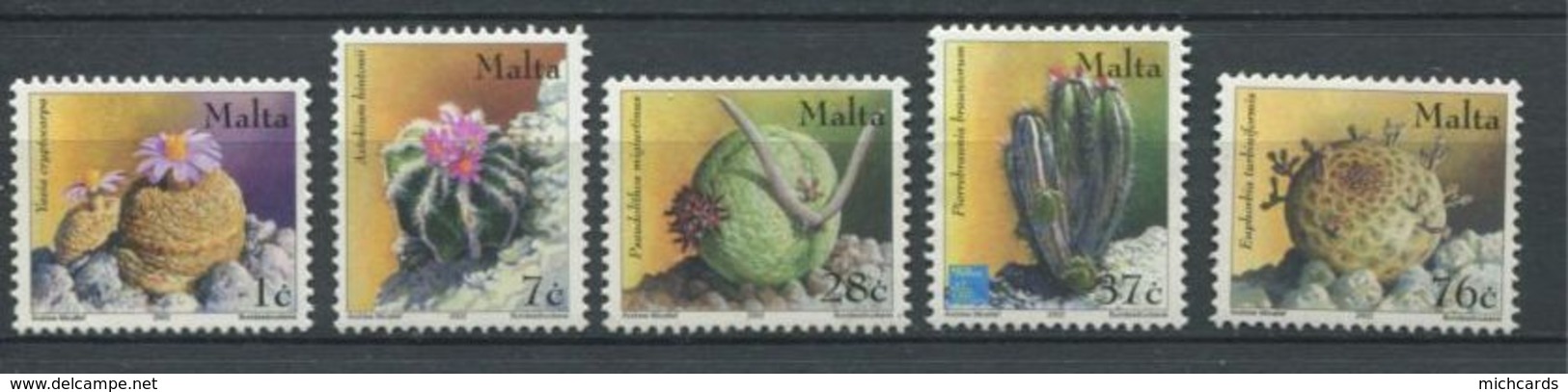 264 - MALTE 2002 - Yvert 1212/16 - Fleur Cactus - Neuf ** (MNH) Sans Trace De Charniere - Malta