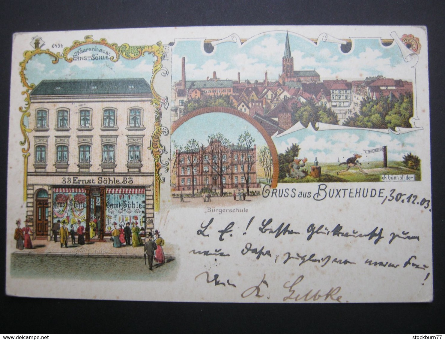 BUXTEHUDE , Geschäft Söhle , Seltene Karte 1903 - Buxtehude