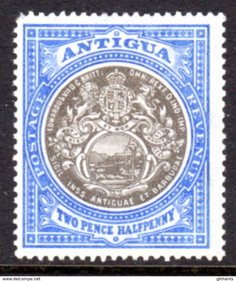 ANTIGUA - 1903 DEFINITIVE 2½d STAMP WMK CROWN CC MOUNTED MINT MM * SG 34 (2 SCANS) - 1858-1960 Colonie Britannique