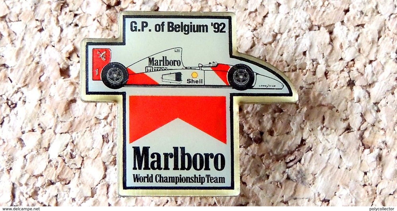 Pin's HONDA Formule 1 - MC LAREN MARLBORO 1992 Grand Prix De Belgique- époxy - Fabricant Inconnu - Honda