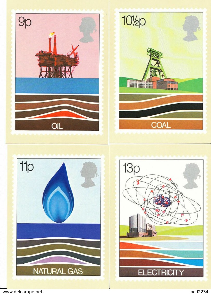 GB GREAT BRITAIN 1978 MINT PHQ CARDS ENERGY RESOURCES NO. 27 OIL COAL NATURAL GAS ELECTRICITY NUCLEAR POWER URANIUM ATOM - Gaz