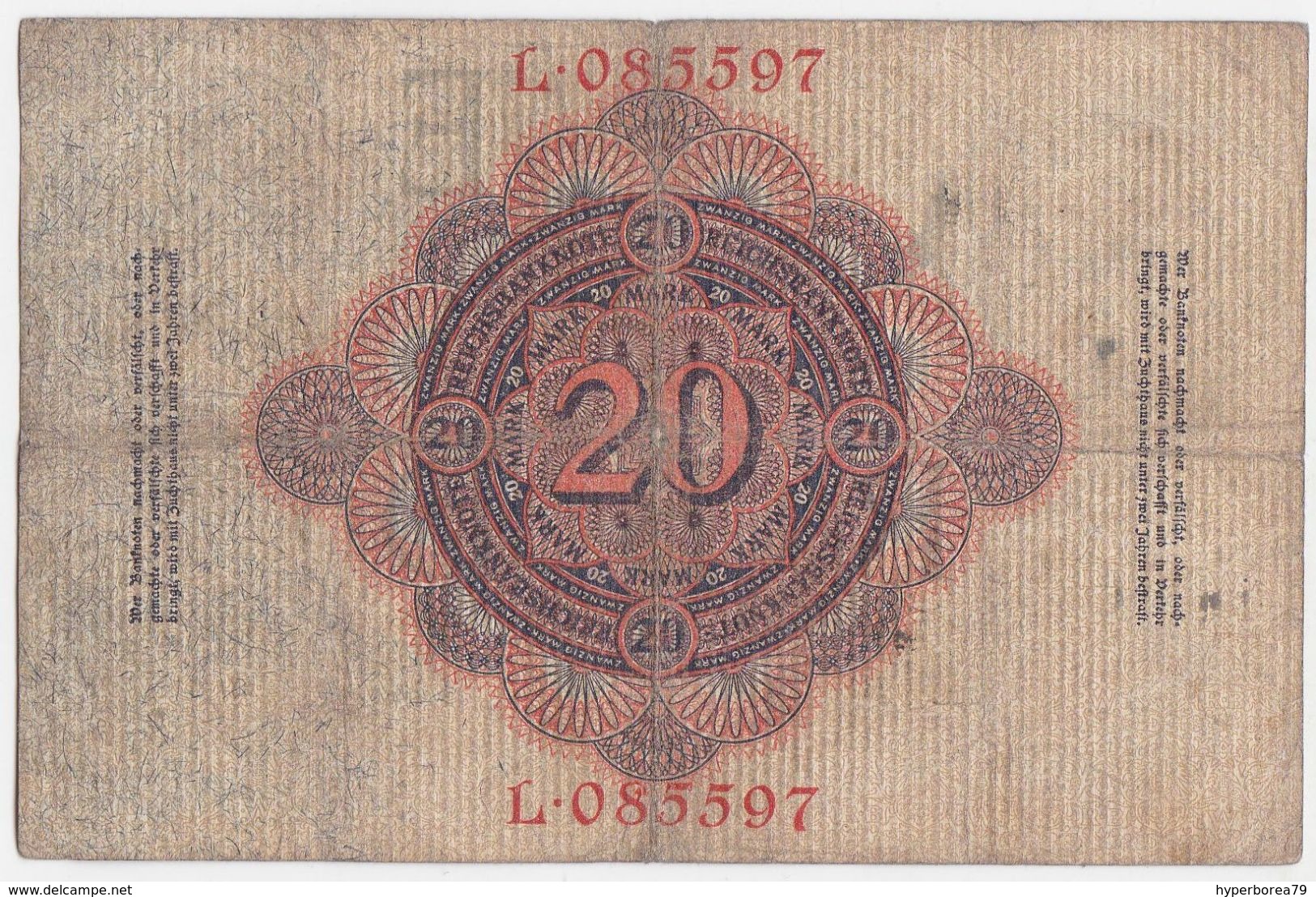 Germany P 46 A - 20 Mark 19.2.1914 - Fine - 20 Mark