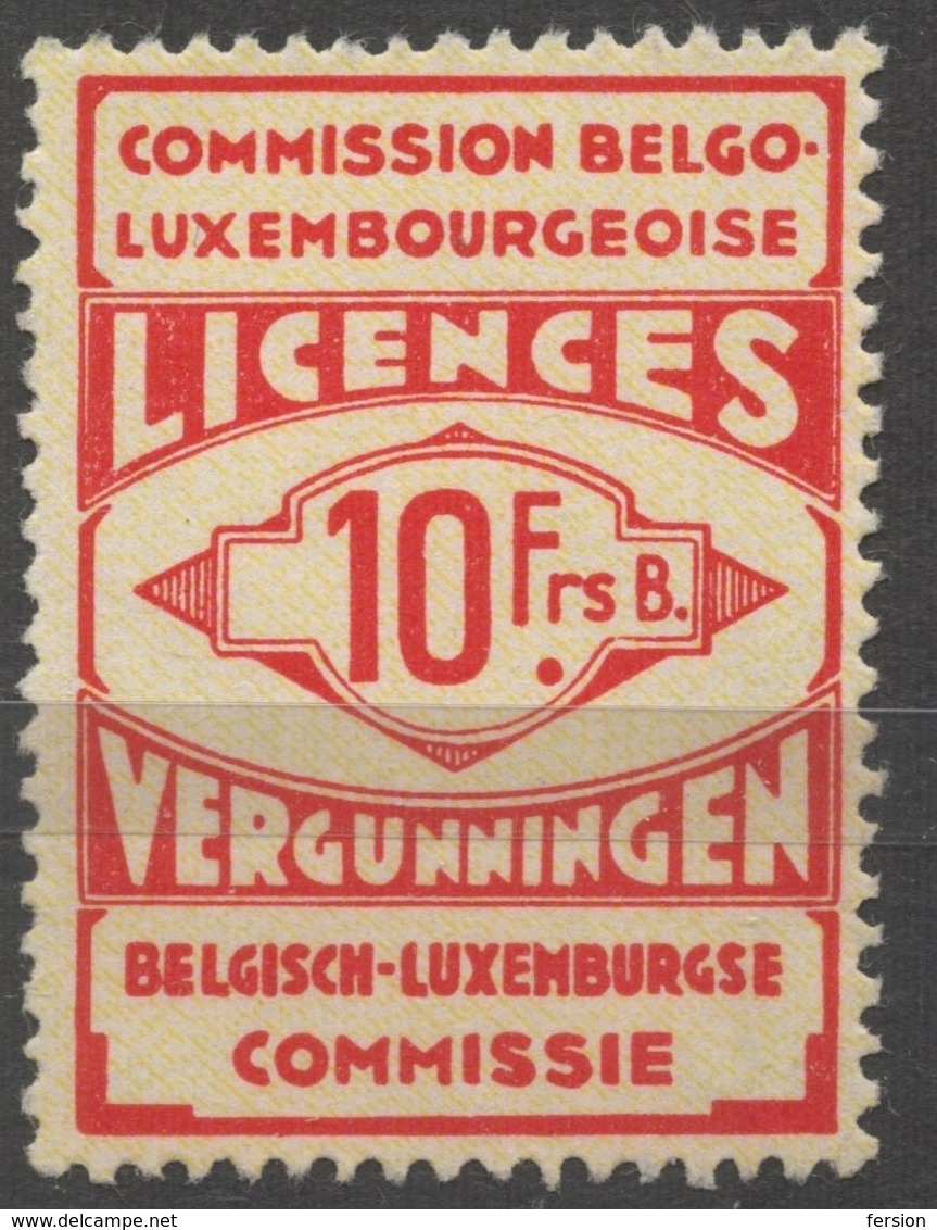 1919 BELGIUM Belgique Luxembourg Luxemburg LICENCES VERGUNNINGEN Import Revenue Tax STAMP - Francobolli