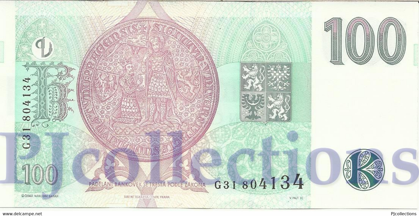 CZECH REPUBLIC 100 KORUN 1997 PICK 18e UNC - Tsjechië