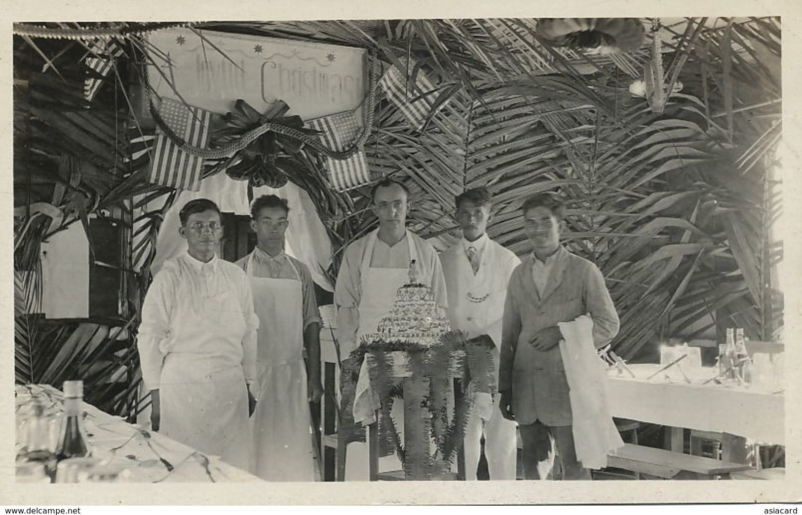 Real Photo Pato Gold Mines  Christmas Day With Cook And American Flags . - Colombie