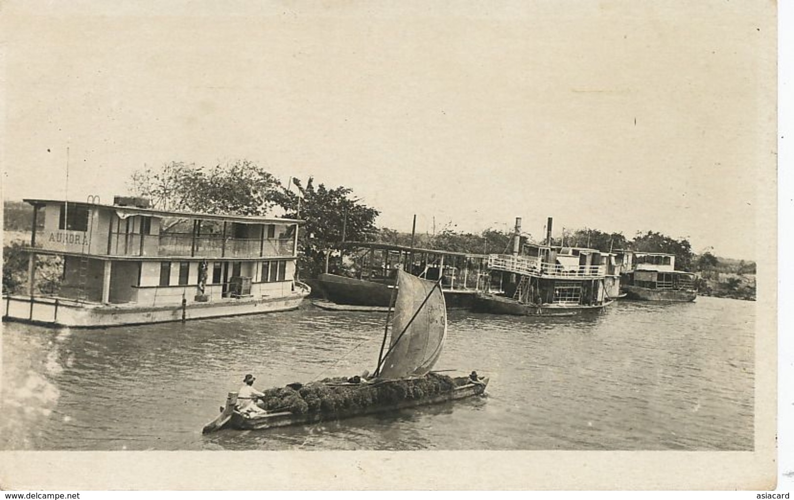 Real Photo Pato Gold Mines  Boat  "Aurora " On The River - Colombie