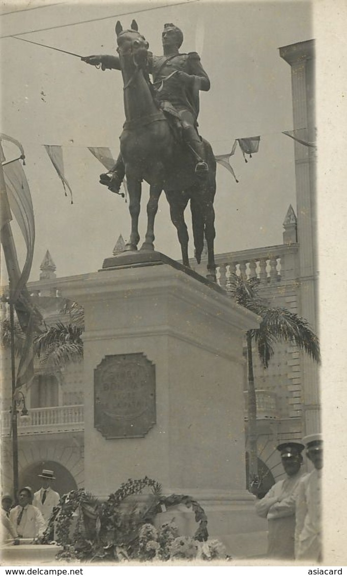 Real Photo  Antioquia ? Statue Of Simon Bolivar - Colombie