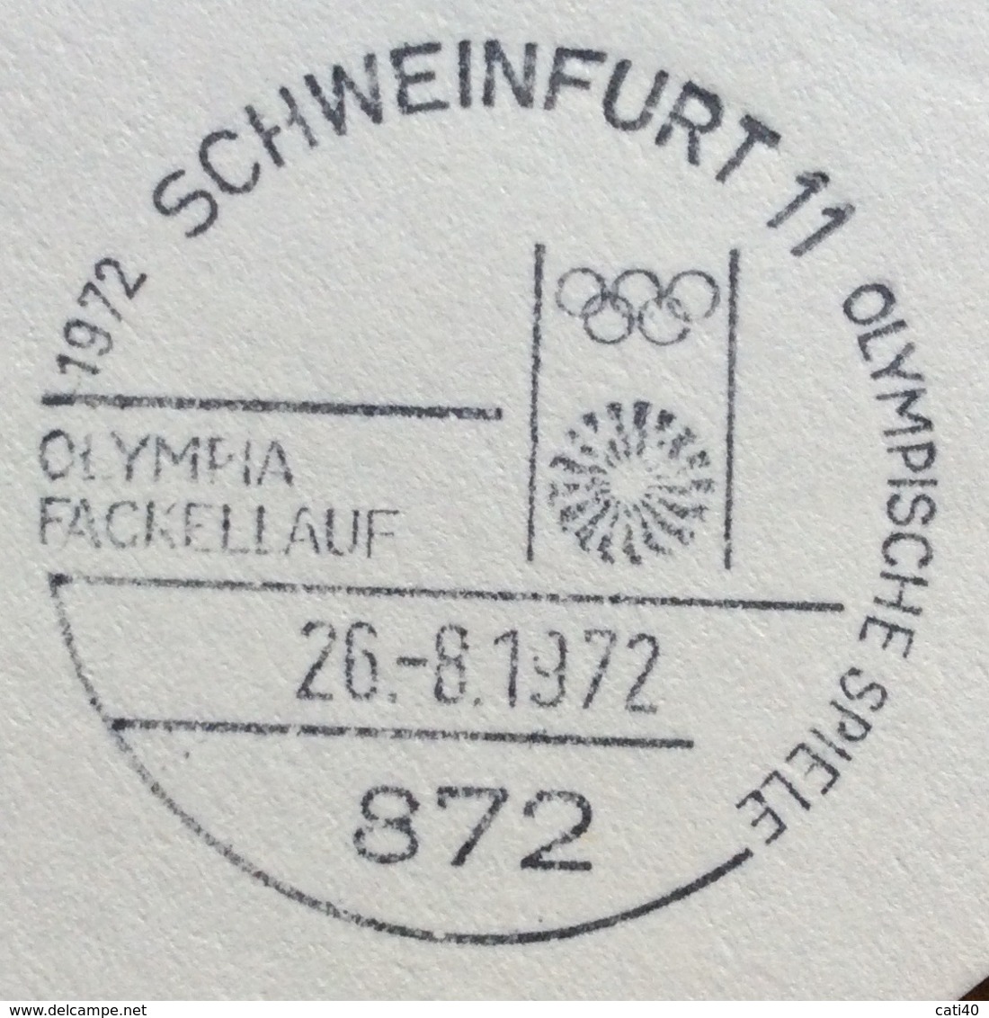 XX OLIMPIADE - MÜNCHEN 1972  - CARTOLINA VIAGGI FIAMMA OLIMPICA : KIEL-MUNCHEN - ANNULLO OLIMPICO  SCHWEINFURT 11 - Summer 1972: Munich