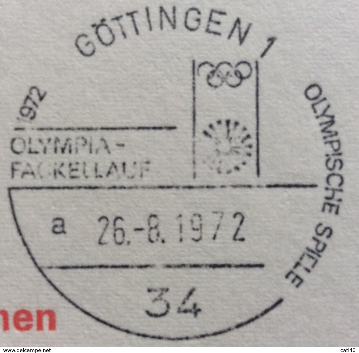 XX OLIMPIADE - MÜNCHEN 1972  - CARTOLINA VIAGGI FIAMMA OLIMPICA : KIEL-MUNCHEN - ANNULLO OLIMPICO  GUTTINGEN  1 - Summer 1972: Munich