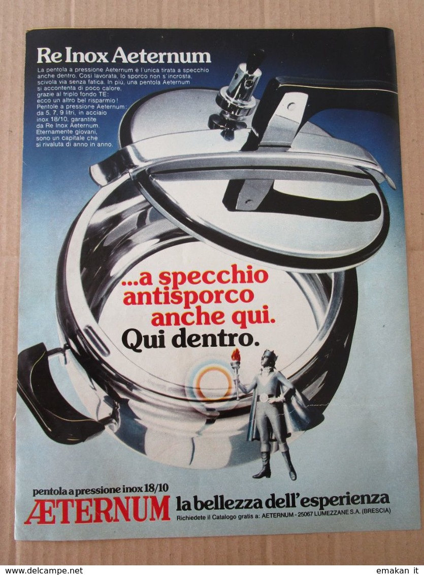 # ADVERTISING PUBBLICITA' PENTOLE AETERNUM  - 1976 -  OTTIMO - Other & Unclassified