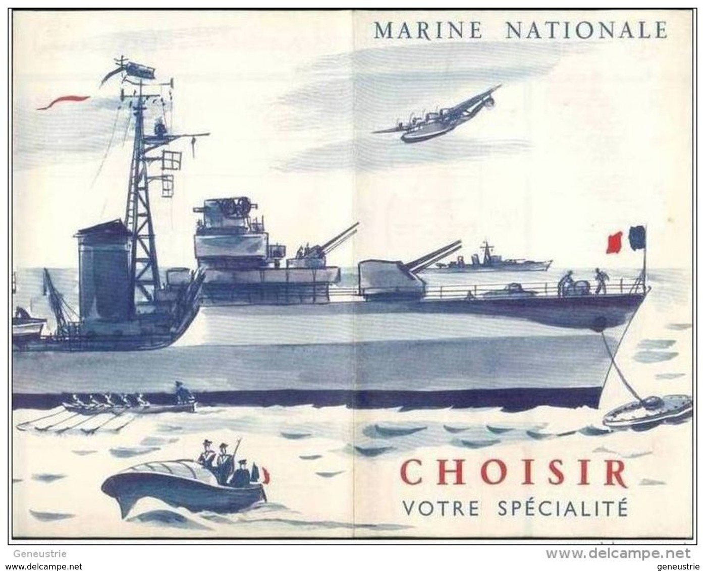 Très Belle Plaquette Publicitaire Pour La Marine Nationale Avec Une Illustrateur: Renluc - Navire De Guerre - Brest - Französisch