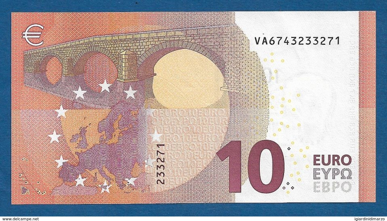 SPAGNA - 2014 - BANCONOTA DA 10 EURO DRAGHI SERIE VA (V006H1) - NON CIRCOLATA (FDS-UNC) - IN OTTIME CONDIZIONI. - 10 Euro