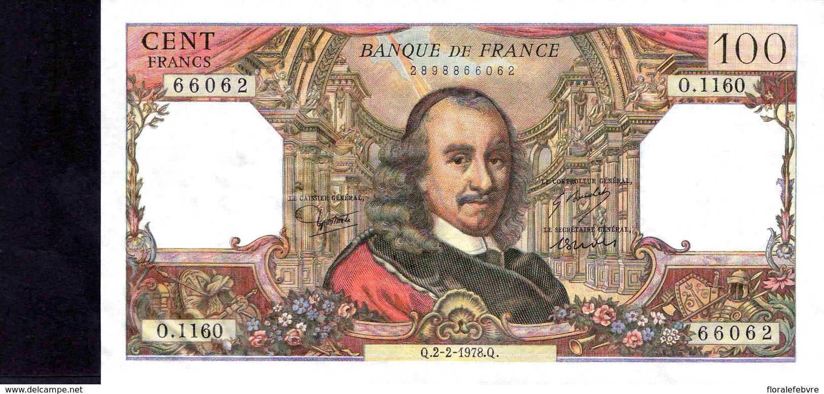 100 FRANCS CORNEILLE Q 2 - 2 - 1978 Q .  SUP à SPL - 100 F 1964-1979 ''Corneille''