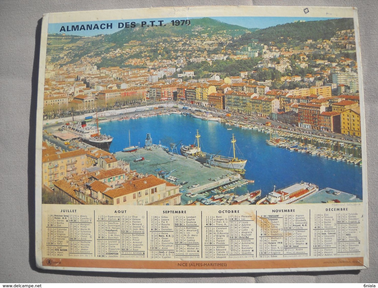 1615 Calendrier Du Facteur PTT 1970   Illustration  Avignon, Vaucluse, Nice Alpes Maritimes - Groot Formaat: 1961-70