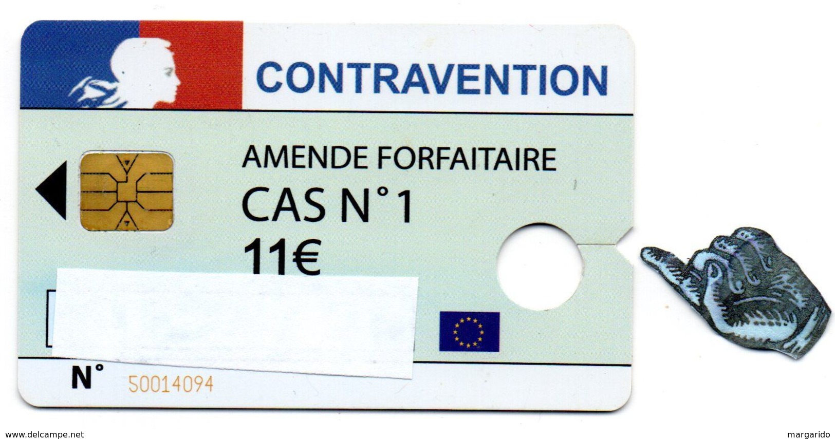 RARE!!! Ancienne Carte à Puce "CONTRAVENTION" De La Ville De CANNES  (Voir Photos Recto/verso Et Description) - Autres & Non Classés