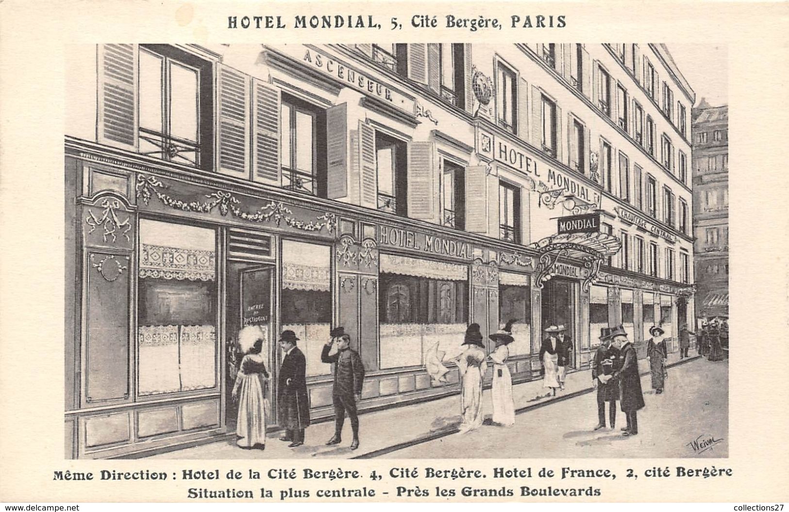 75009-PARIS-HÔTEL MONDIAL , 5 CITE BERGERE - Arrondissement: 09