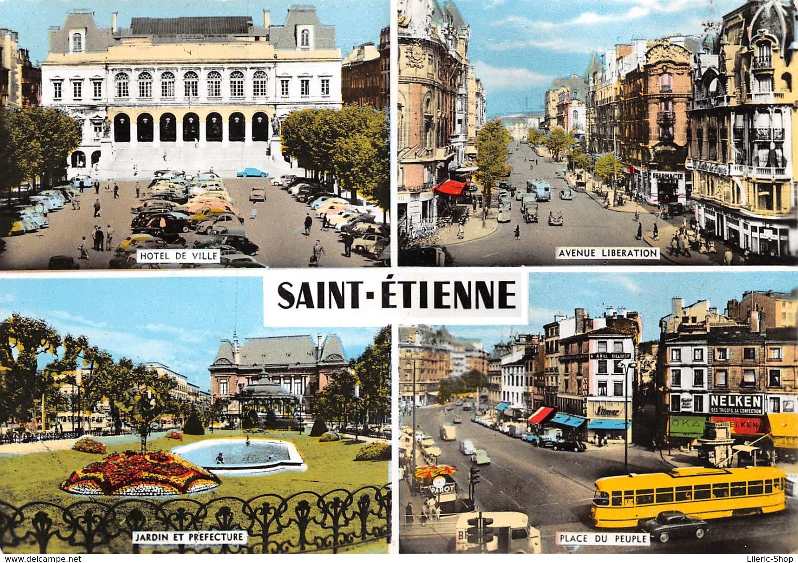 CPSM  ±1970- SAINT-ÉTIENNE - Multivues - Tramway - Automobiles - Citroën Type H - Éd. BAURE ♥ - Saint Etienne