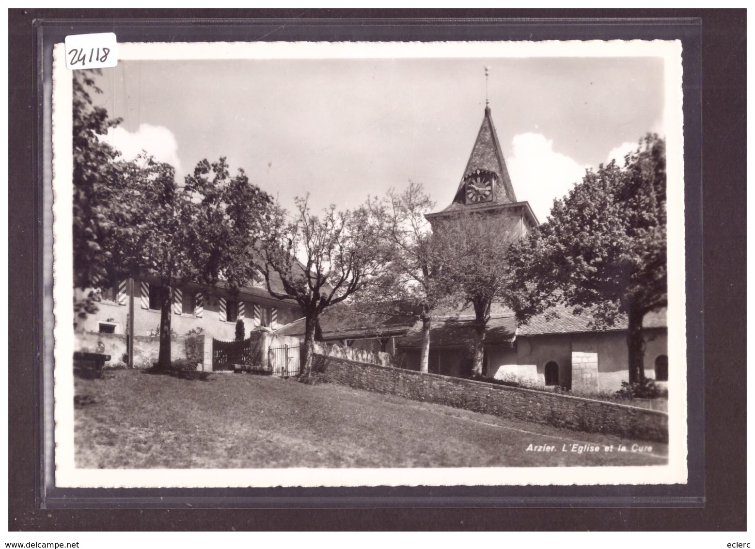 FORMAT 10x15cm - DISTRICT DE NYON - ARZIER - EGLISE ET CURE - TB - Arzier-Le Muids