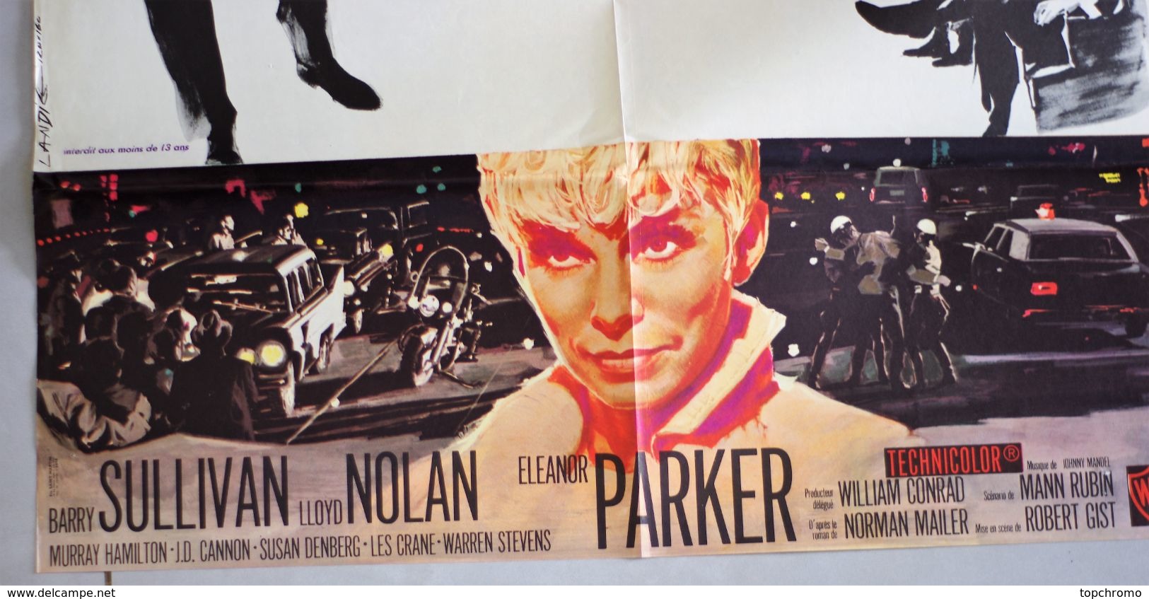 Ancienne Affiche De Cinéma Warner Bros Sursis Pour Une Nuit Stuart Whitman Janet Leigh Eleonor Parker 80cm X 60cm - Affiches