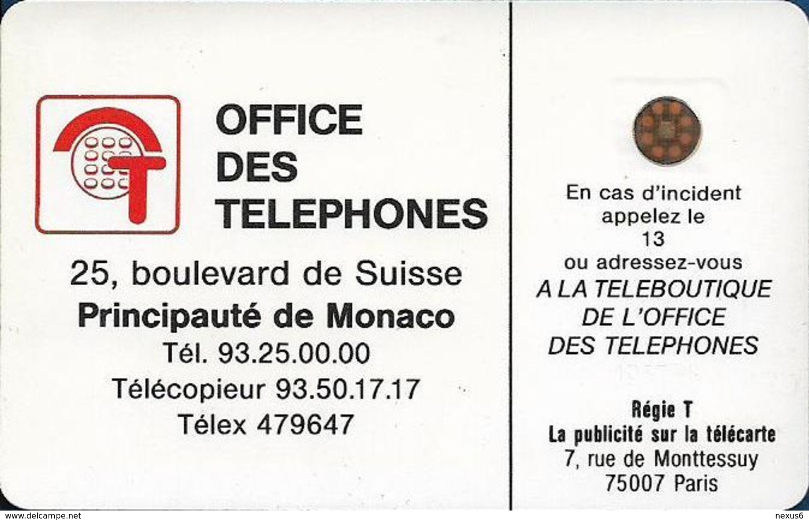 Monaco - MF1 - Rocher De Monaco - Cn. 106771 - 08.1989, SC4 GB, 50Units, 10.200ex, Used - Monaco