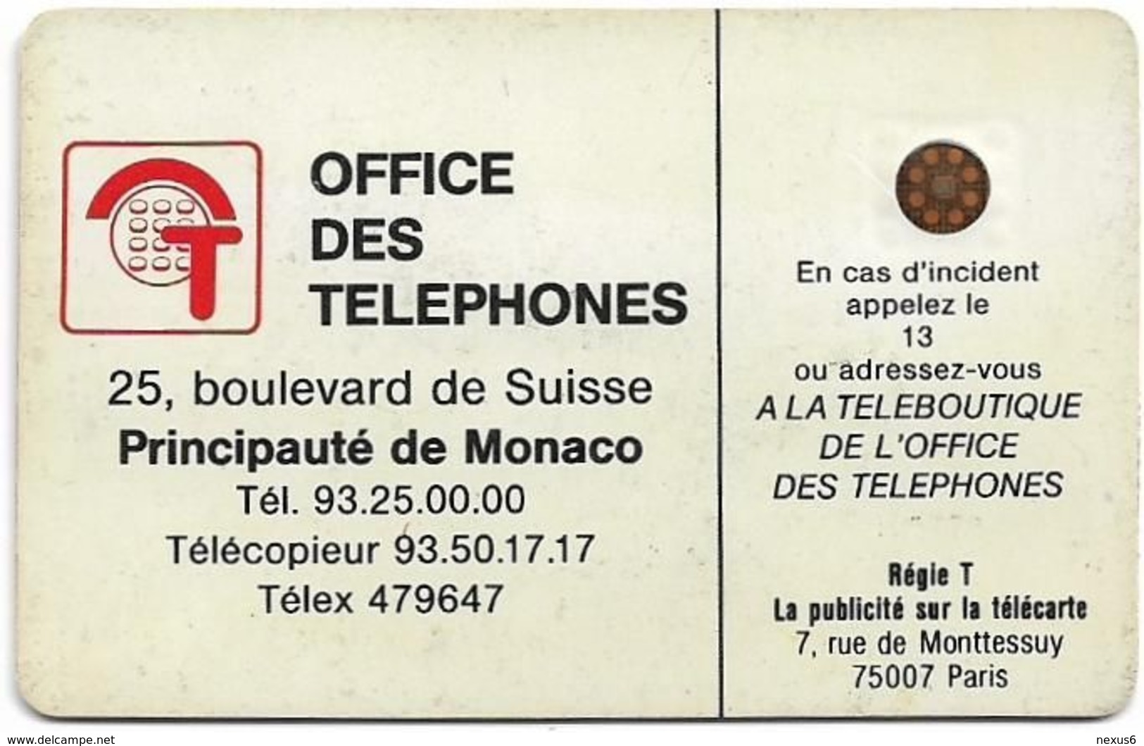 Monaco - MF1 - Rocher De Monaco - Cn. 106772 - 08.1989, SC4 GB, 50Units, 10.200ex, Used - Monaco