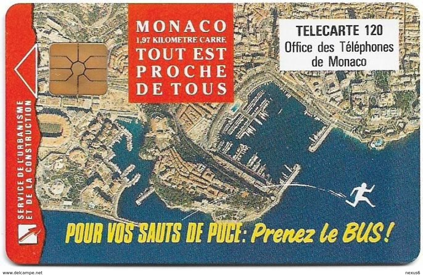 Monaco - MF49 - Prenez Le Bus - Cn. B2C0Q0004, Gem1A Symm. Black, NO Transp. Moreno, 01.1993, 120Units, 100.000ex, Used - Monaco