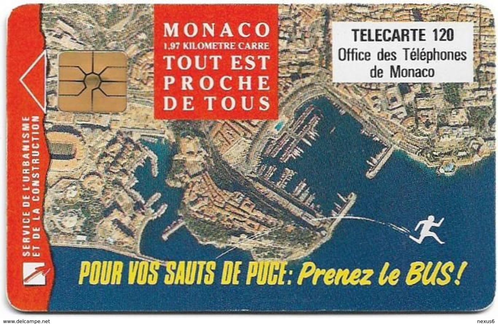 Monaco - MF49 - Prenez Le Bus - Cn. B2C0Q00012, Gem1A Symm. Black, NO Transp. Moreno, 01.1993, 120Units, 100.000ex, Used - Monaco