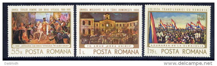 ROMANIA 1968 Anniversary Of Incorporation Of Transylvania   MNH / **   Michel 2721-23 - Nuovi
