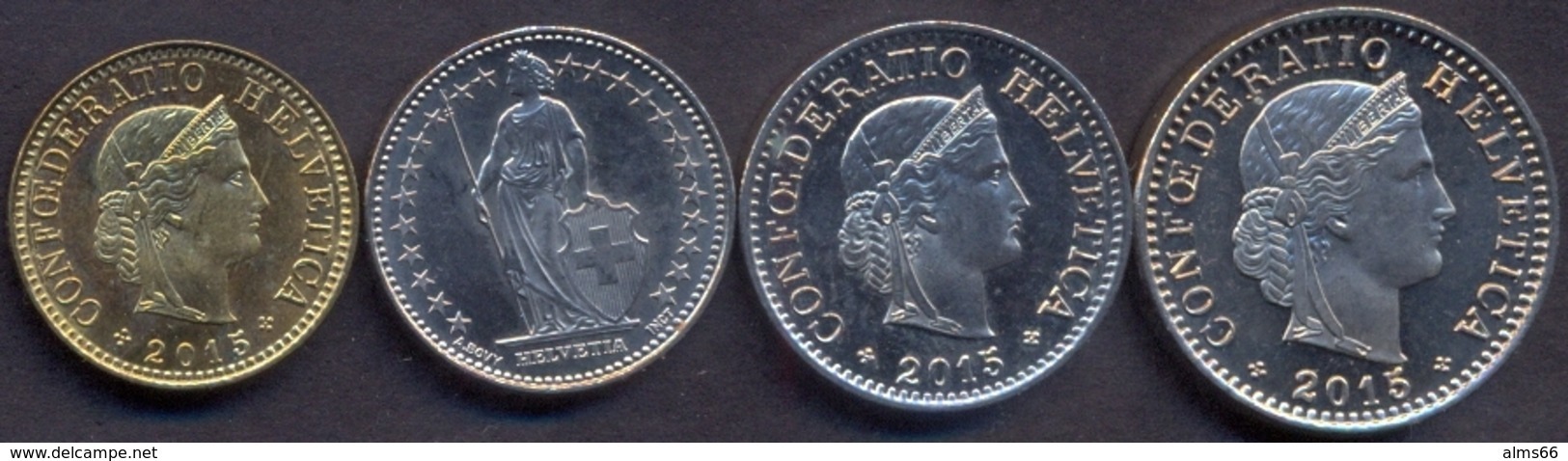 Switzerland Swiss 5 10 20 50 Rappen 2015 UNC (Set 4 Coins) - Autres & Non Classés