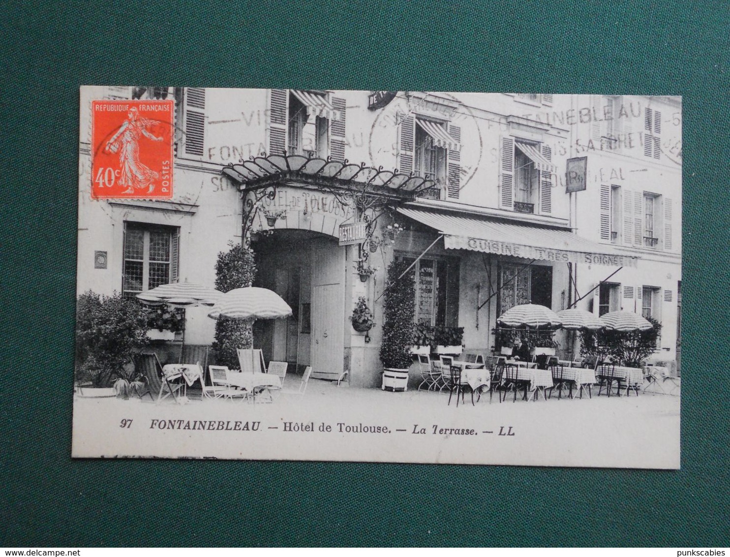 CPA FONTAINEBLEAU HOTEL DE TOULOUSE  LA TERRASSE 1927  SUPERBE - Fontainebleau