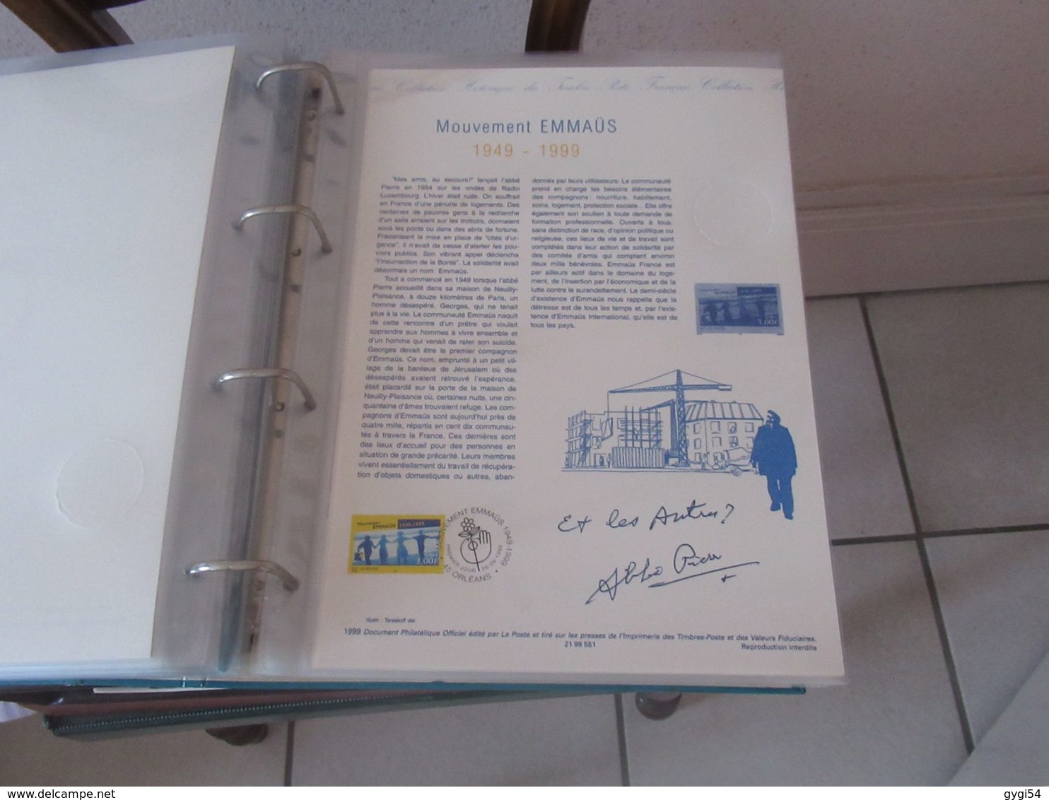 Documents de la Poste Année  1999