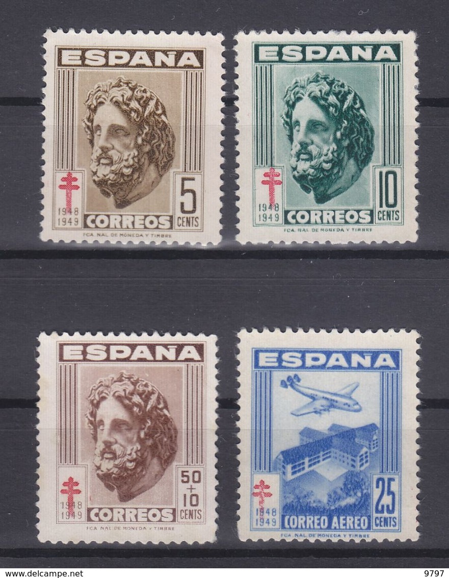 EDIFIL 1040/3 ESPAÑA SERIE COMPLETA - NUEVA SIN GOMA - PRO TUBERCULOSOS 1948 - TEMA AVIONES Y CRUZ DE LORENA - OFERTA - Gebruikt