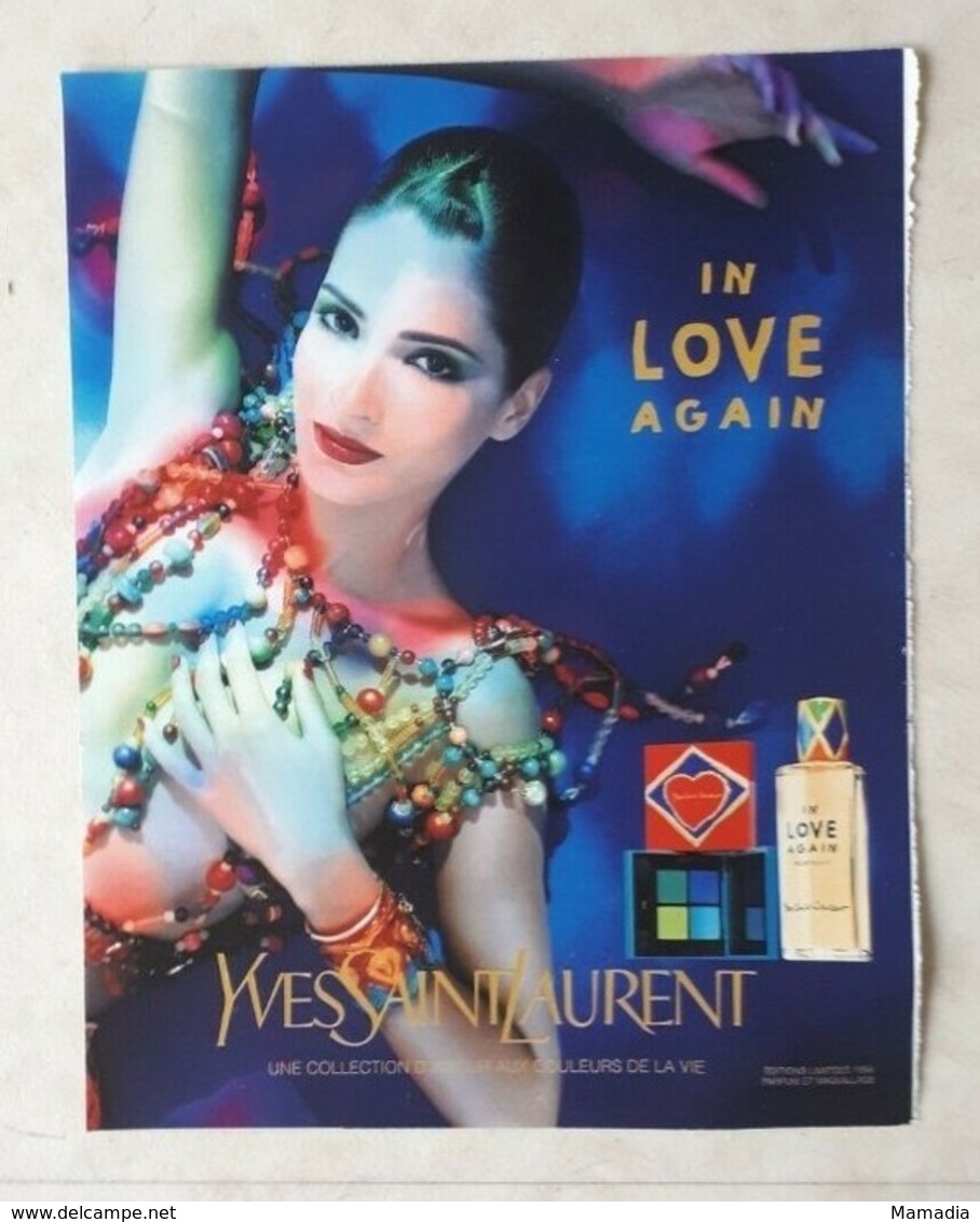PUBLICITÉ PARFUM - PRINT PERFUME ADVERTISEMENT - IN LOVE AGAIN YVES SAINT LAURENT 1998 - Publicités
