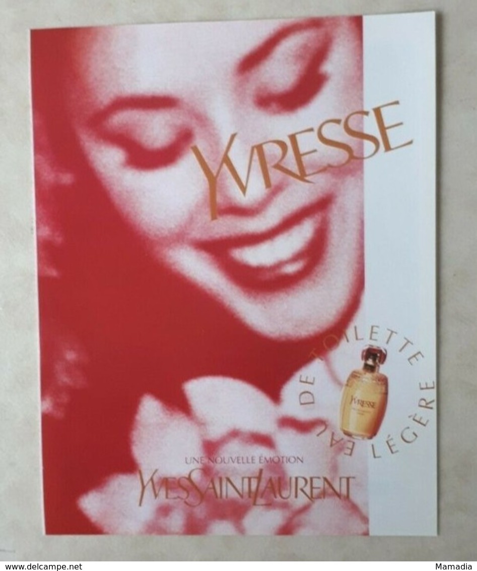PUBLICITÉ PARFUM - PRINT PERFUME ADVERTISEMENT - YVRESSE YVES SAINT LAURENT 1997 - Publicités