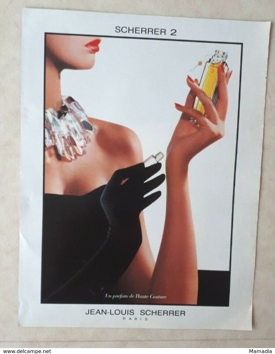 PUBLICITÉ PARFUM - PRINT PERFUME ADVERTISEMENT - SCHERRER 2 JL SCHERRER 1987 - Publicités