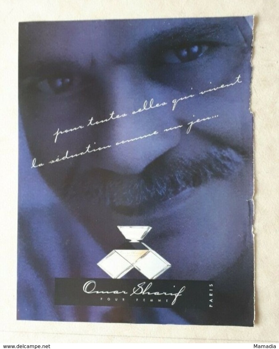 PUBLICITÉ PARFUM - PRINT PERFUME ADVERTISEMENT - OMAR SHARIF POUR HOMME 1990 - Publicidad