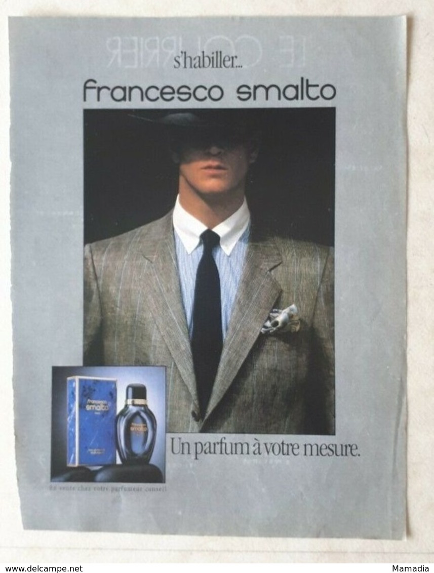 PUBLICITÉ PARFUM - PRINT PERFUME ADVERTISEMENT - FRANCESCO SMALTO 1989 - Pubblicitari