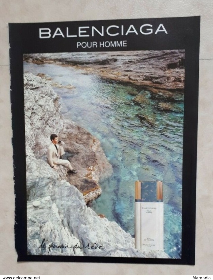 PUBLICITÉ PARFUM - PRINT PERFUME ADVERTISEMENT - BALENCIAGA POUR HOMME 1990 - Reclame