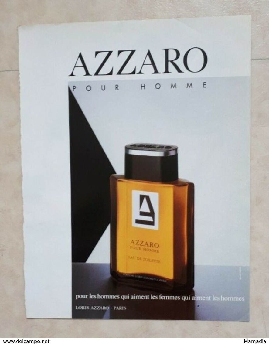 PUBLICITÉ PARFUM - PRINT PERFUME ADVERTISEMENT - AZZARO POUR HOMME 1988 - Publicités