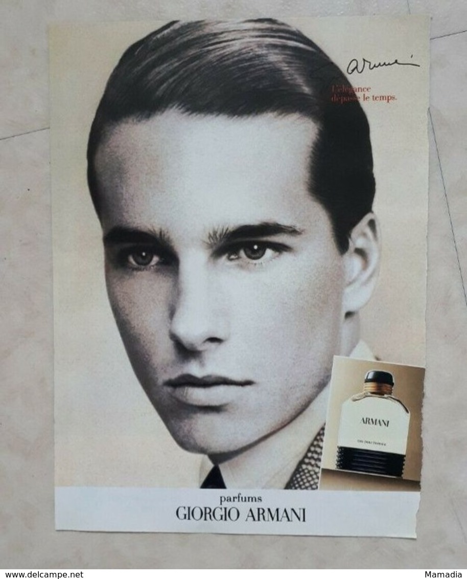 PUBLICITÉ PARFUM - PRINT PERFUME ADVERTISEMENT - EAU POUR HOMME ARMANI 1988 - Pubblicitari