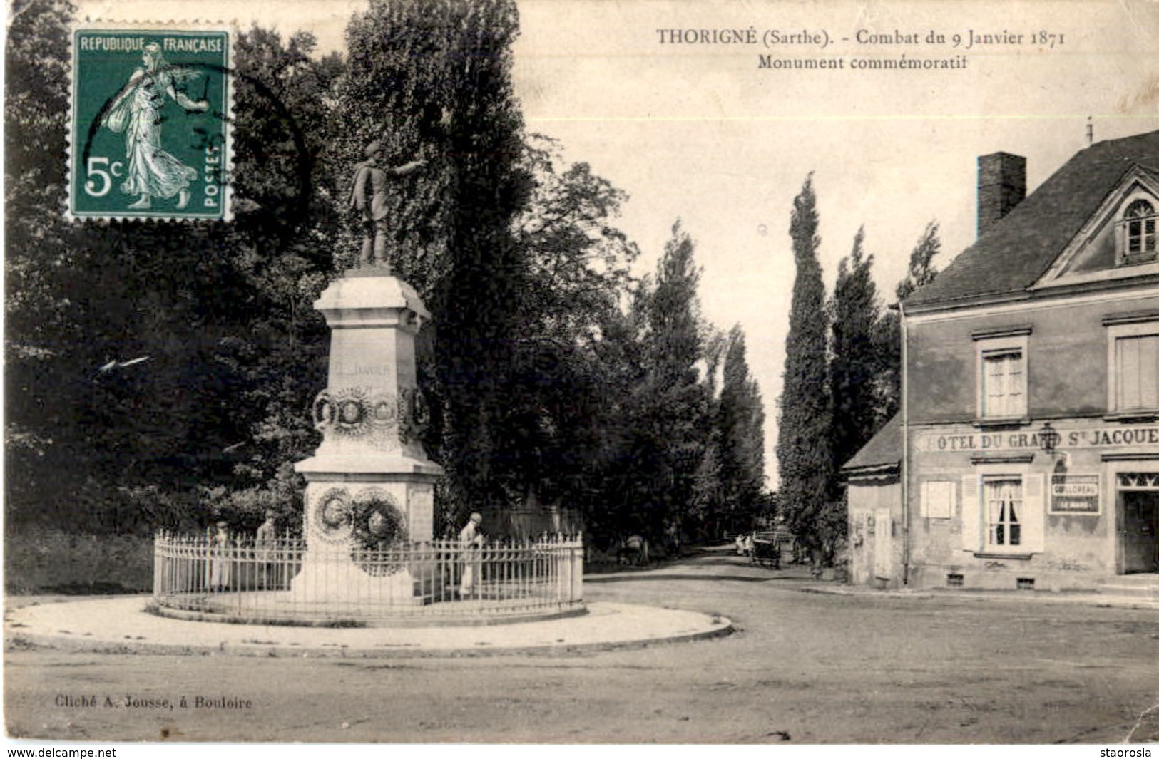 D72  THORIGNE  Combat Du 9 Janvier 1871- Monument Commémoratif   ..... - Autres & Non Classés