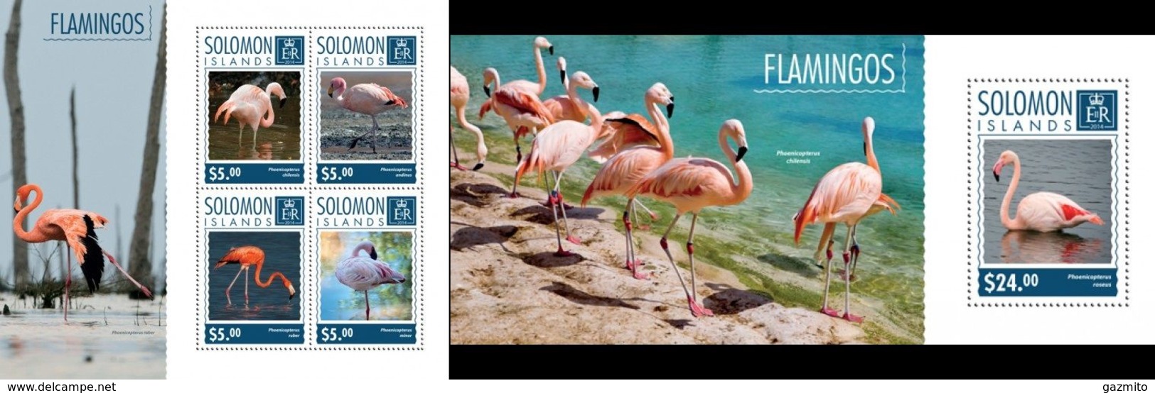 Salomon 2014, Animals, Flamingoes, 4val In BF+BF - Flamingo