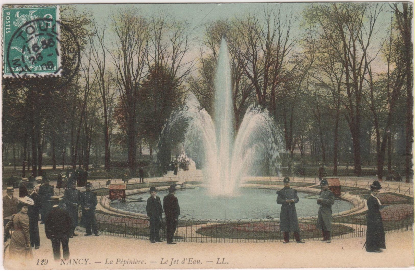 SP- 54 - NANCY - La Pepiniere - Le Jet D'eau - Timbre - Cachet - 1908 - Nancy