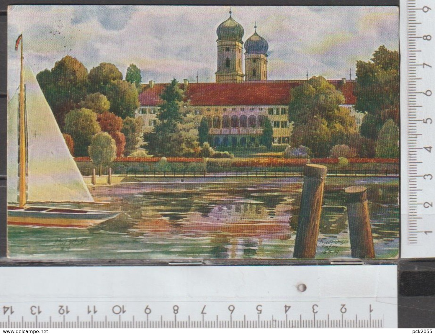 Friedrichshafen Am Bodensee Das Schloß Gemalt Von V. Marschall Gelaufen 1926 Stempel Konstanz  ( AK 1041) - Attendorn