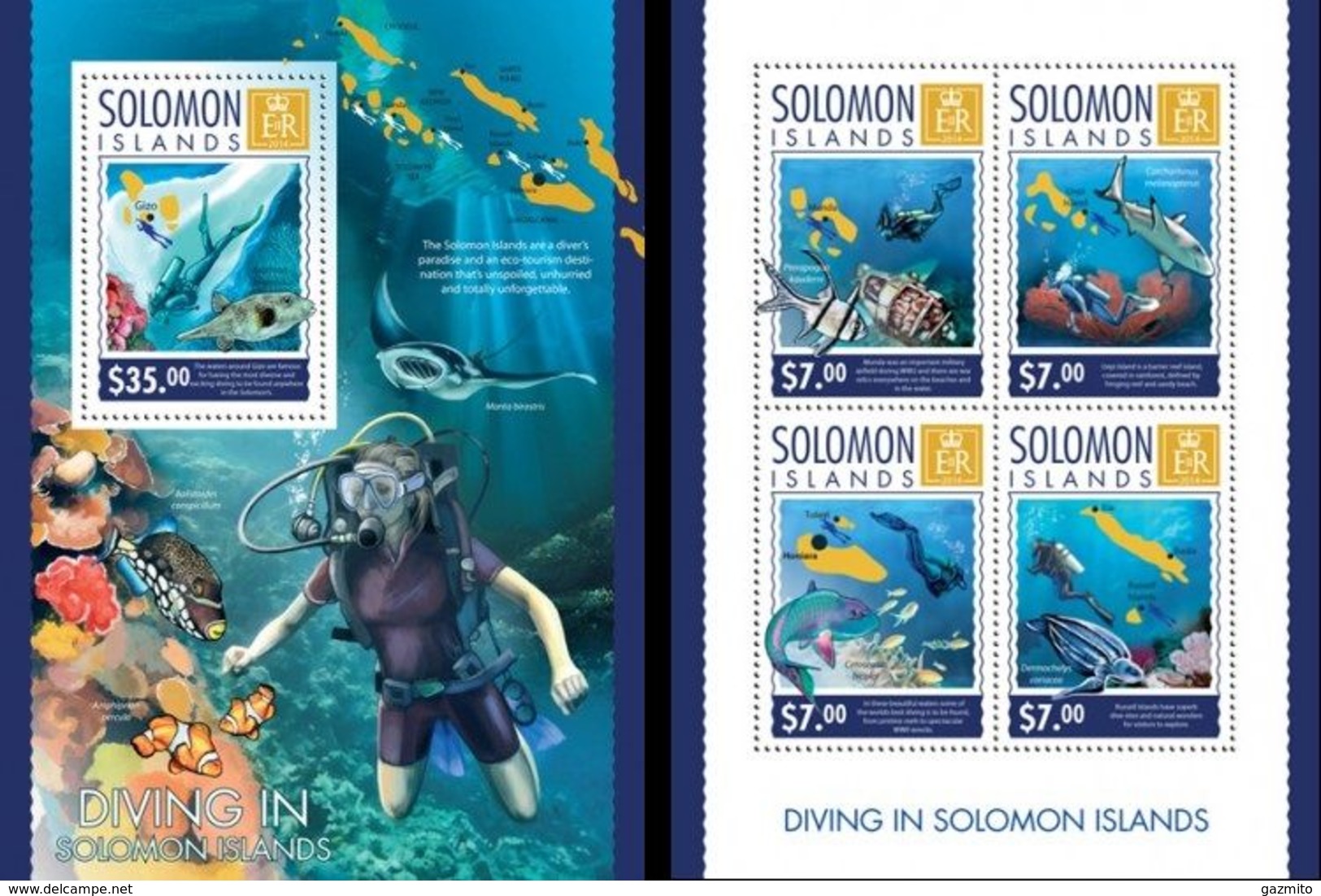 Salomon 2014, Fishes, Diving, 4val In BF+BF - Plongée