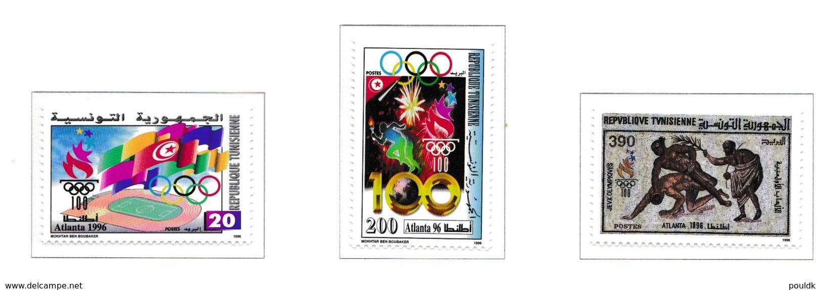 Tunesia 1996 Atlanta Olympic Games 3 Stamps  MNH/** (H62) - Verano 1996: Atlanta